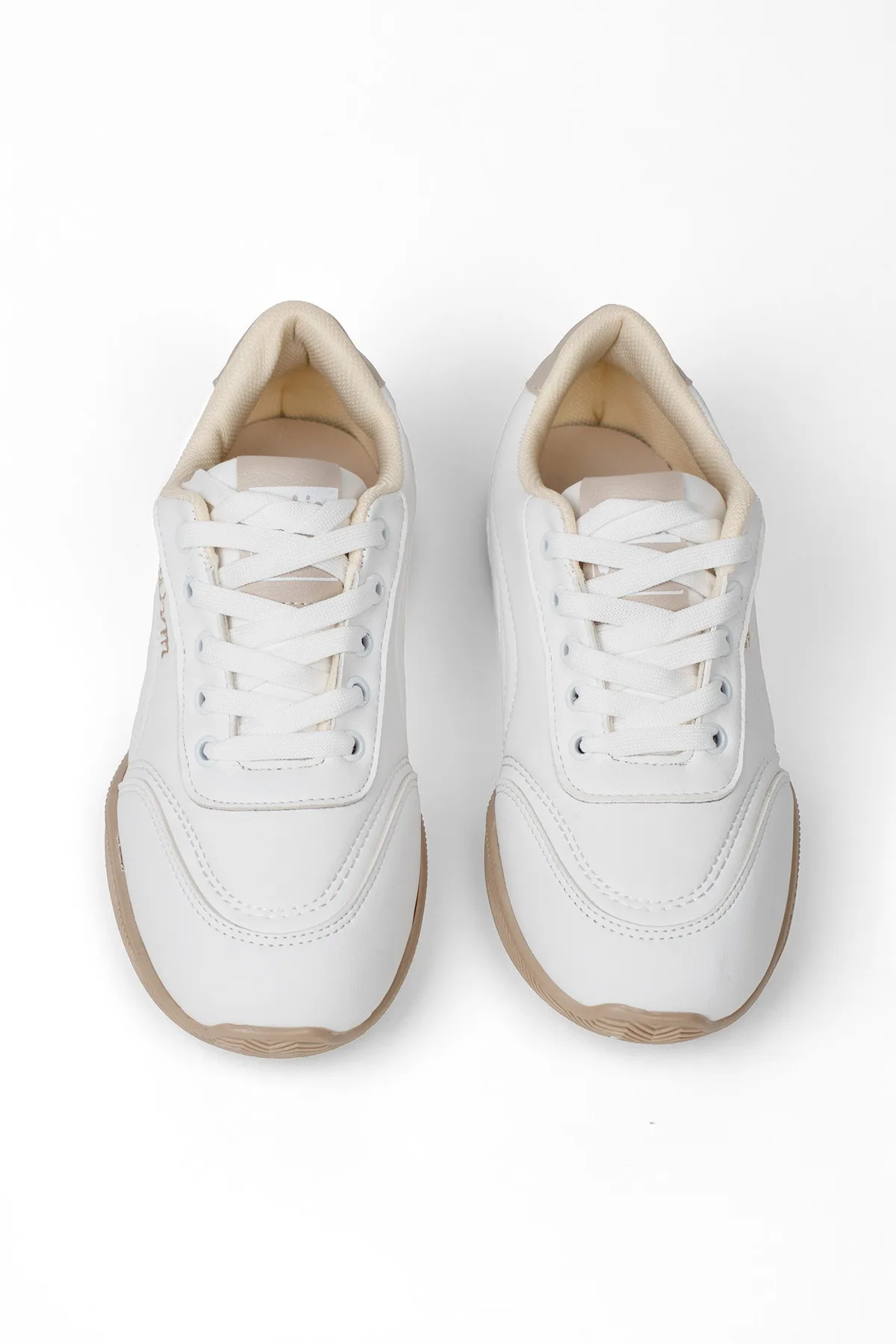 Beyaz Kadın Ortopedik Spor Ayakkabı Yumuşak Taban Günlük Rahat Sneaker Beyaz